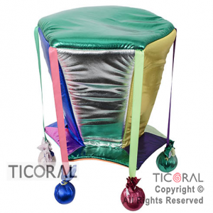 SOMBRERO HEXAGONAL CON PELOTITAS CARIOCA METAL ACETATO MULTICOLOR x 1